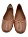 Larroude Shoe Size 7.5 Brown Leather Cut Outs Scalloped Round Toe Flats Brown / 7.5