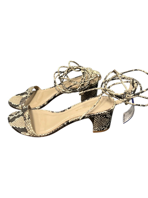Guilhermina Shoe Size 6 Tan & black Snake Skin open toe Block Heel Sandal Shoes Tan & black / 6