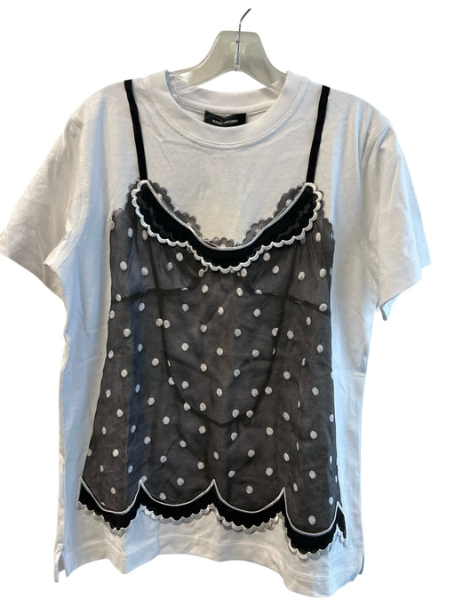 Marc Jacobs Size XS White & Black Cotton Crew Neck Short Sleeve Top White & Black / XS