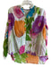 Mille Size XS White & Multi Cotton Long Sleeve Button Down Floral Sheer Top White & Multi / XS
