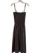 Mate Size S Brown Cotton Sleeveless Shirred Ankle Length Seam Detail Dress Brown / S