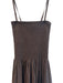Mate Size S Brown Cotton Sleeveless Shirred Ankle Length Seam Detail Dress Brown / S