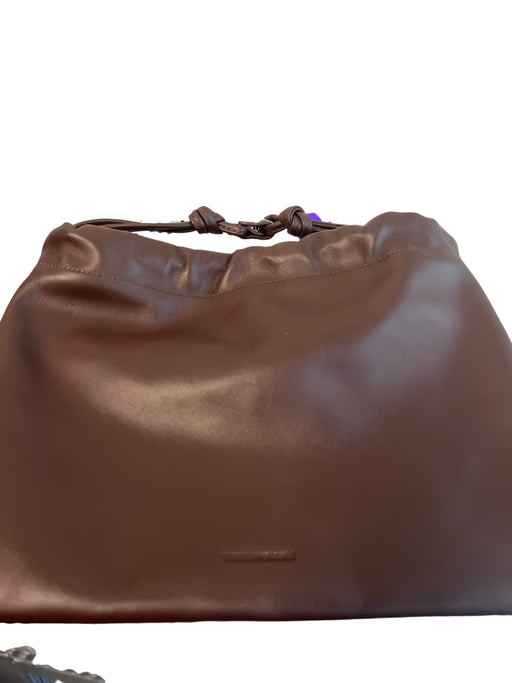 The Horse Brown Leather Seam Detail Clutch Drawstring Bag Brown / S/M