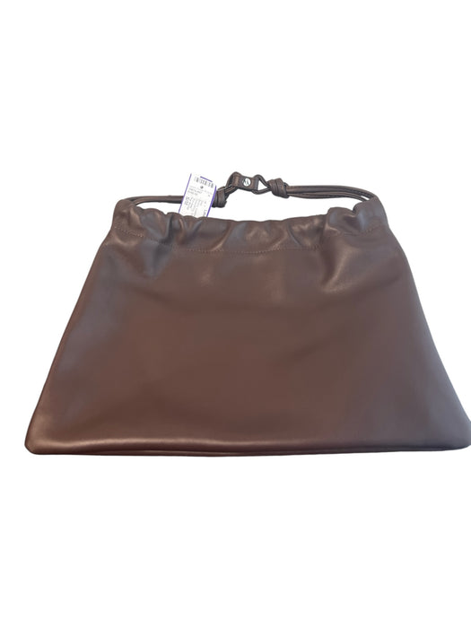 The Horse Brown Leather Seam Detail Clutch Drawstring Bag Brown / S/M