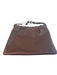 The Horse Brown Leather Seam Detail Clutch Drawstring Bag Brown / S/M
