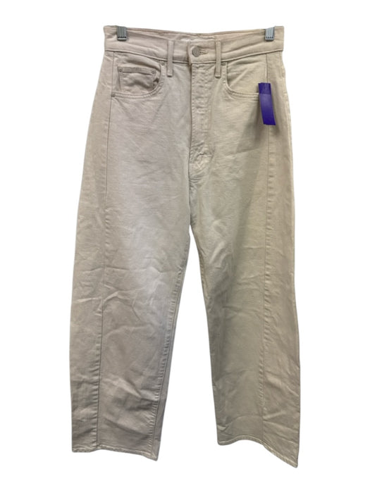 Mother Superior Size 26 Beige Cotton Denim High Rise Pockets Cropped Jeans Beige / 26