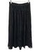 Ba&sh Size Small Black Cotton Elastic Waist Floral Eyelet Pockets Midi Skirt Black / Small