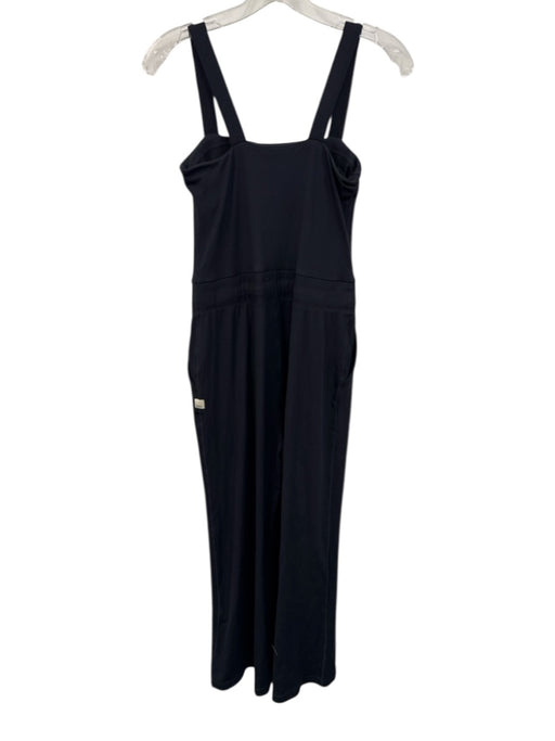 Vuori Size Small Black Modal Blend Sleeveless Ribbed Drawstring Waist Jumpsuit Black / Small