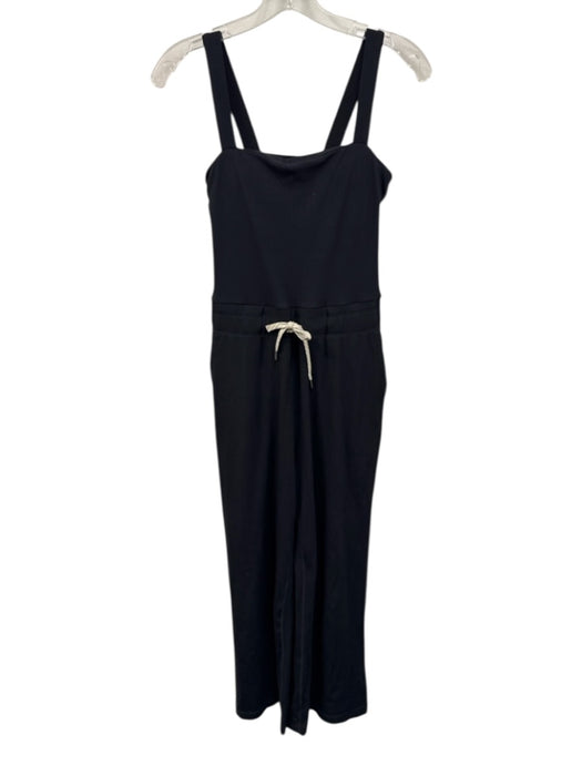 Vuori Size Small Black Modal Blend Sleeveless Ribbed Drawstring Waist Jumpsuit Black / Small
