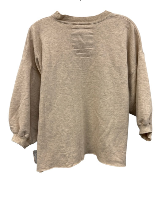 Rachel Comey Size XS/S Beige & Gray Cotton Blend Half Puff Sleeve Sweater Beige & Gray / XS/S