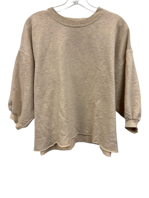 Rachel Comey Size XS/S Beige & Gray Cotton Blend Half Puff Sleeve Sweater Beige & Gray / XS/S