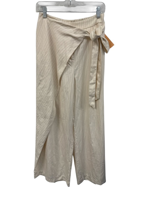 Bobbles & LAce Size Medium Cream & Brown Polyester Blend Elastic Waist Pants Cream & Brown / Medium