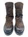 Mimmù Shoe Size 37 Dark Brown Suede leather Round Toe Fringe Back Zip Boots Dark Brown / 37
