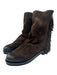 Mimmù Shoe Size 37 Dark Brown Suede leather Round Toe Fringe Back Zip Boots Dark Brown / 37