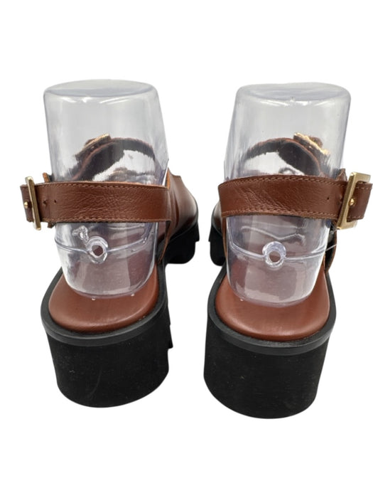 freda salvador Shoe Size 7 Brown Leather Upper Foam Sole Double Buckle Sandals Brown / 7