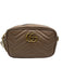 Gucci Blush Beige Leather Zip Close Marmont Interlocking GG Crossbody Strap Bag Blush Beige / Small
