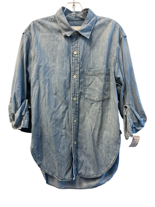 Citizens of Humanity Size XS Blue Cotton Long Sleeve Denim Chest Pocket Top Blue / XS