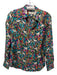 J. Crew Size 2 Black & Multi Silk Flora & Fauna Long Sleeve Button Up Shirt Top Black & Multi / 2