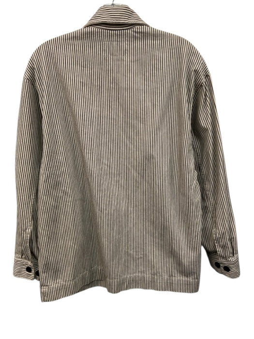 Carhartt Work In Progress Size S Black & White Cotton Striped Collared Jacket Black & White / S