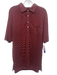 Peter Millar Size L Red & Black Polyester Striped Polo Men's Short Sleeve Red & Black / L