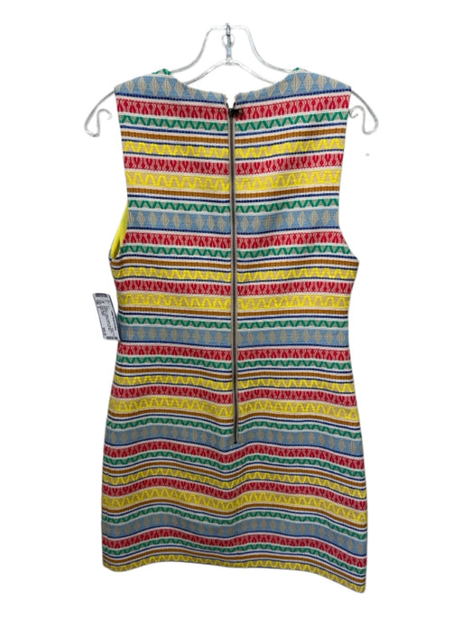 Alice + Olivia Size 4 Multicolor Cotton & Nylon Sleeveless Back Zip A line Dress Multicolor / 4
