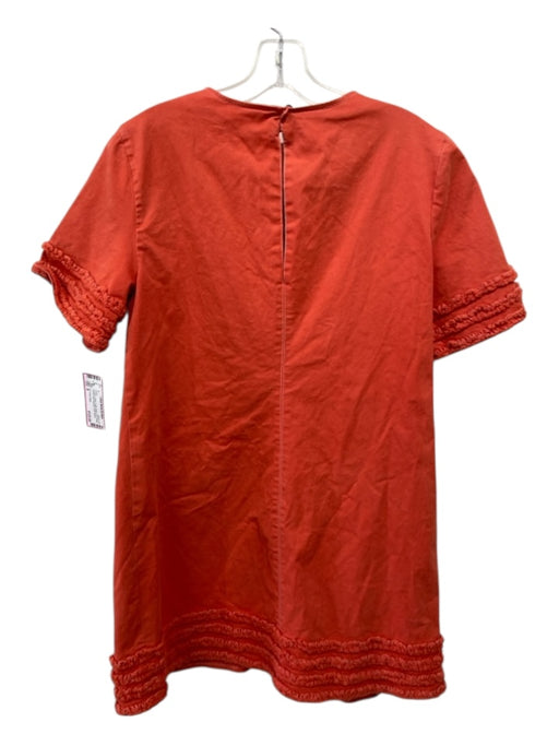 5a7 Cinq a Sept Size 8 Orange Cotton Ruffle Detail Fray Detail Darted Dress Orange / 8