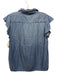 Frame Size M Chambray Cotton Short flutter sleeve 1/4 Button Collar Top Chambray / M