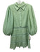 Alice + Olivia Size 6 Sage green Polyester 1/2 Balloon Sleeve Eyelet Dress Sage green / 6