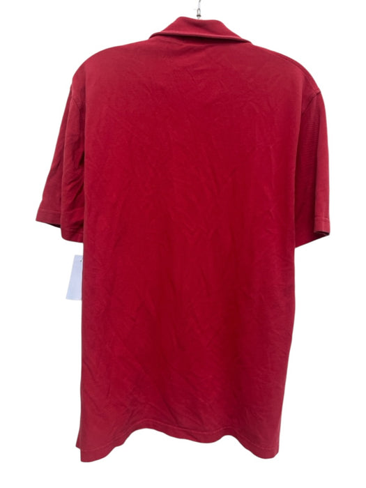 Sid Mashburn Size L Red Cotton Solid Polo Men's Short Sleeve Red / L