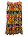 Oliphant Size M Red, Green, Orange Cotton Abstract Button Down Midi Skirt Red, Green, Orange / M