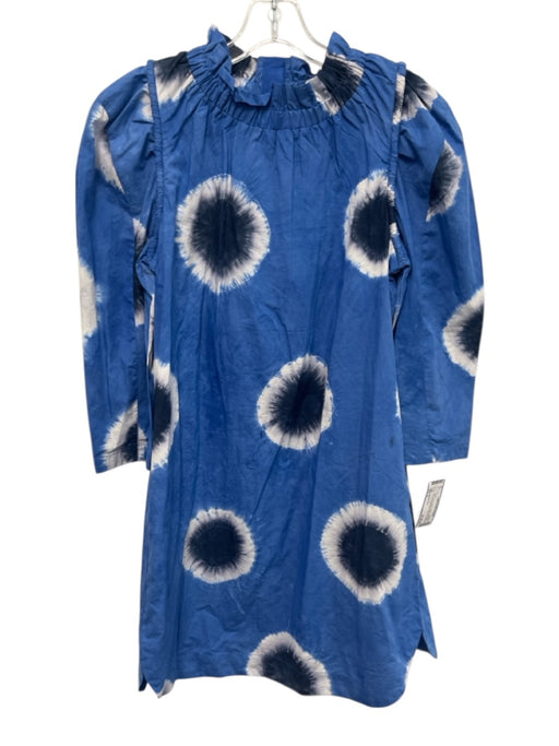 Sea New York Size 0 Blue & White Cotton High Neck Tie Dye Button Back Dress Blue & White / 0