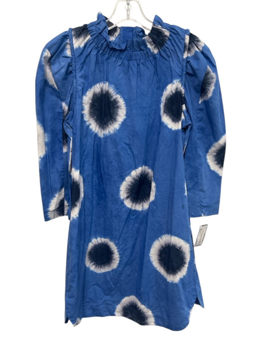 Sea New York Size 0 Blue & White Cotton High Neck Tie Dye Button Back Dress Blue & White / 0