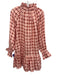 Ephemera Size 2 red, pink, white Linen Gingham high neck Knee length Dress red, pink, white / 2