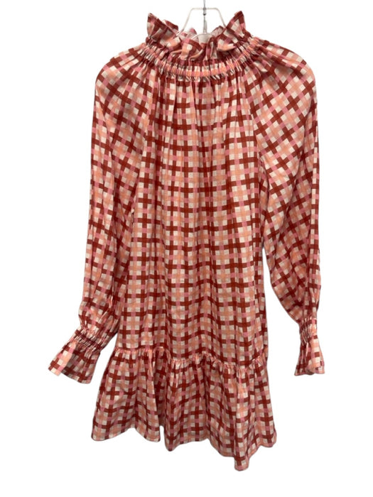 Ephemera Size 2 red, pink, white Linen Gingham high neck Knee length Dress red, pink, white / 2