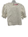 Buru Size XS Cream White Keyhole Back Short Puff Sleeve Top Cream White / XS