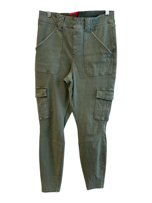 Spanx Size L Green Cotton Blend Cargo High Waist Elastic Waist Straight Pants Green / L
