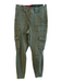 Spanx Size L Green Cotton Blend Cargo High Waist Elastic Waist Straight Pants Green / L