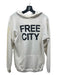 Free City Size 1/S White & Multi Cotton Hood graphic Kangaroo Pocket Sweatshirt White & Multi / 1/S