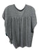 The Great Size 1/S Gray Cotton Button Front Cap Sleeve Heathered Boxy Fit Top Gray / 1/S