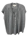 The Great Size 1/S Gray Cotton Button Front Cap Sleeve Heathered Boxy Fit Top Gray / 1/S