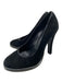 Rochas Shoe Size 37.5 Black Suede Almond Toe Closed Heel Midi Heel Pumps Black / 37.5