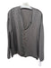 CP Shades Size S Gray Silk V Neck Button Front Long Sleeve Semi Sheer Top Gray / S