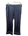 The Great Size 1/S Navy & white Viscose Blend Elastic Back Piping Paneled Pants Navy & white / 1/S