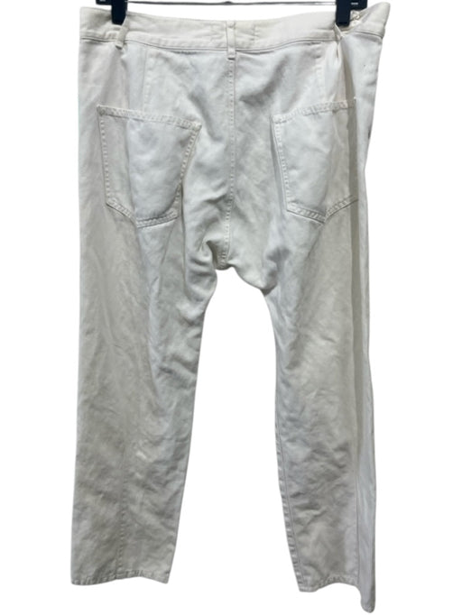 Nili Lotan Size 4 White Linen & Cotton Cropped Pants White / 4