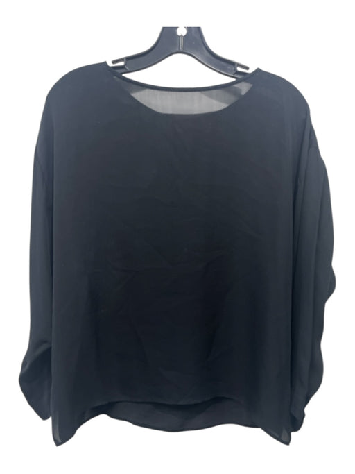 Nili Lotan Size S Black Silk Long Sleeve Sheer Top Black / S