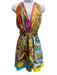 Moschino Couture Size 12 White & Multi Silk Sleeveless All Over Print Romper White & Multi / 12