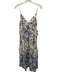 Cami NYC Size S White & Blue Cotton & Silk Floral V Neck Sleeveless Tiered Dress White & Blue / S