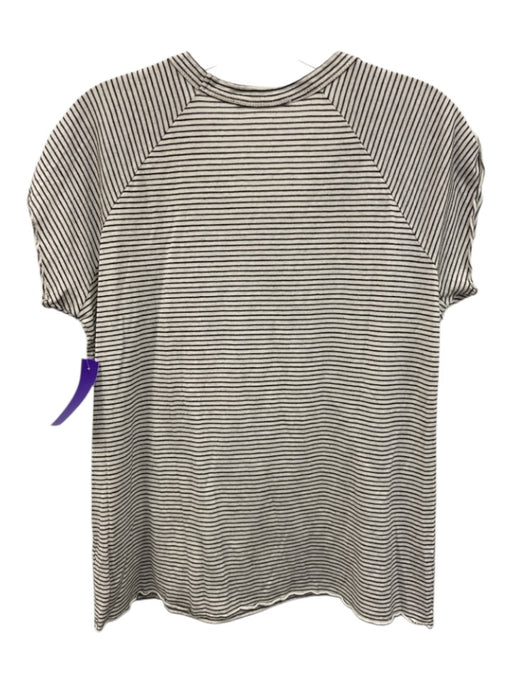 Nili Lotan Size S White & Black Cotton Stripe T Shirt Assymetric Top White & Black / S