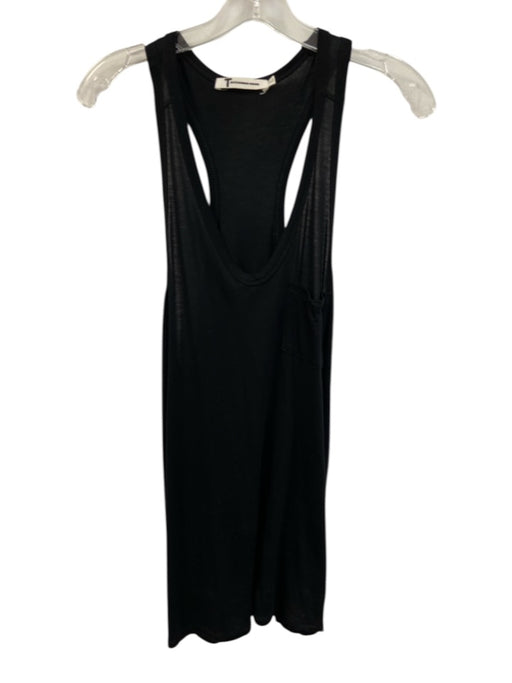 T Alexander Wang Size S Black Rayon Long Racerback Tank Sheer Top Black / S