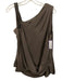 Alexander Wang Size 2 Dark Gray Silk Sleeveless Leather Strap Gathered Top Dark Gray / 2